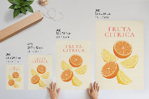 Wall print with citrus fruit motif