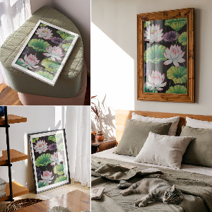 Art print of lotus flowers