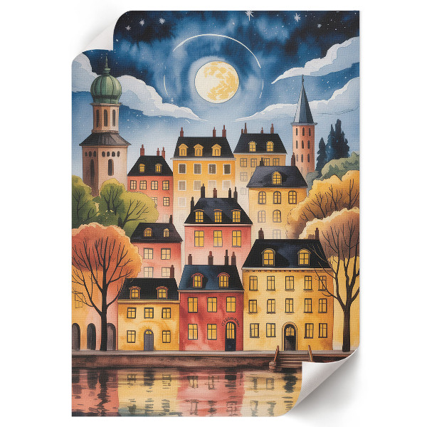 Decorative poster Night city