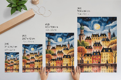 Decorative poster Night city