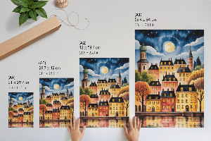 Decorative poster Night city