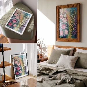 Flower painting wall art