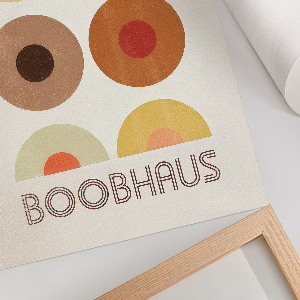 Poster featuring Boobhaus graphic artwork