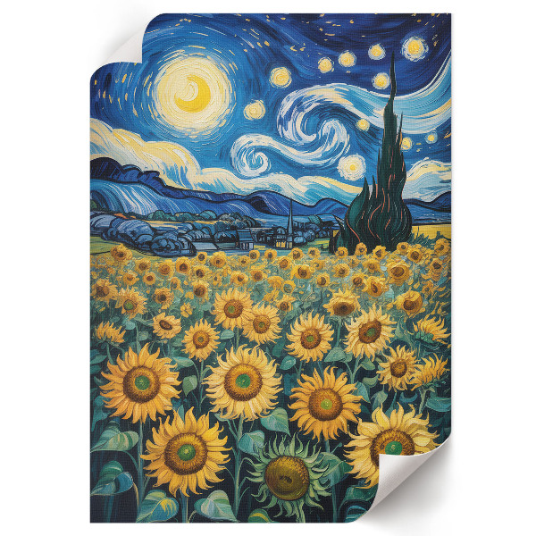 Wall art with stars and sunflowers