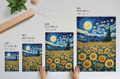 Wall art Stars and sunflowers