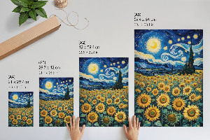 Wall art with stars and sunflowers