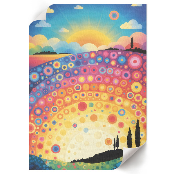 Wall print featuring rainbow patterns