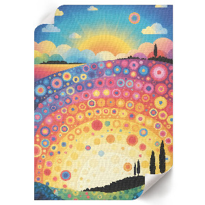 Wall print featuring rainbow patterns