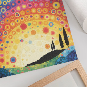 Wall print featuring rainbow patterns
