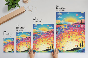 Wall print featuring rainbow patterns