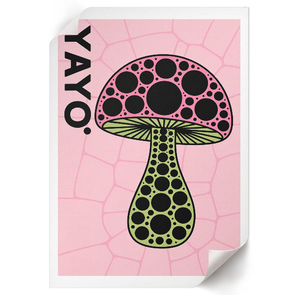 Art print with mushroom graphics