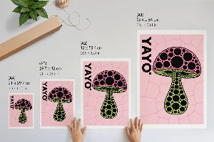 Art print with mushroom graphics