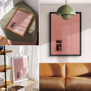 Wall print Pink window