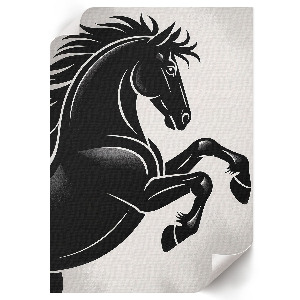 Wall print featuring a dark horse
