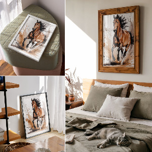 Art print A galloping horse