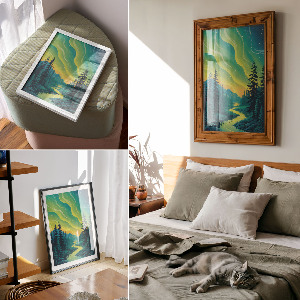 Decorative poster Painted landscape