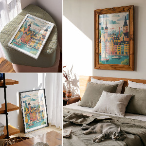 Wall art A colorful town