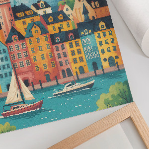 Wall art A colorful town