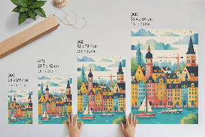 Wall art A colorful town