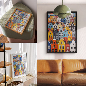 Wall print Colorful tenement houses