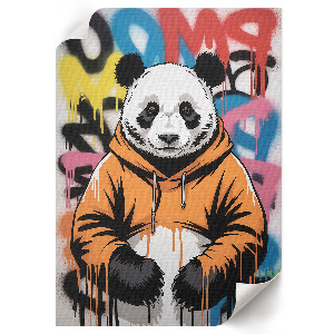 Art print with a panda graffiti motif