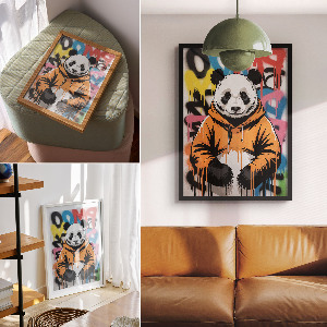 Art print Panda graffiti