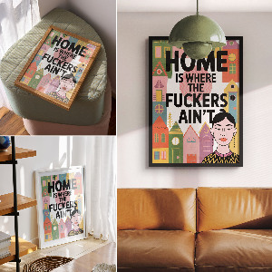 Decorative poster Colorful houses