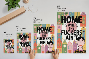 Decorative poster Colorful houses