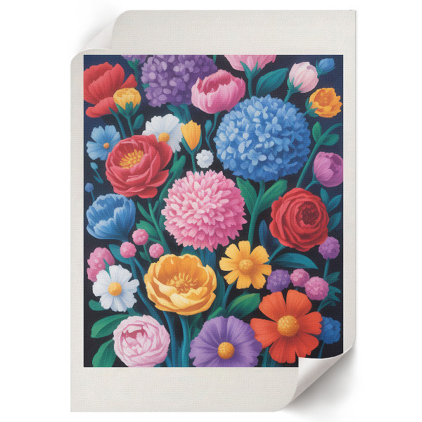 Poster Rainbow flowers