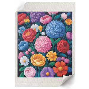 Poster featuring a rainbow of flowers