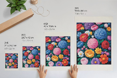 Poster Rainbow flowers