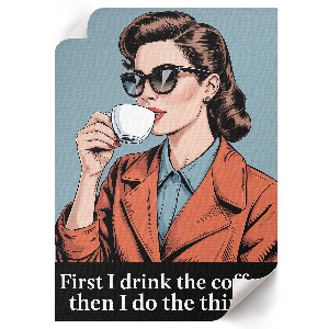 Retro coffee wall art print