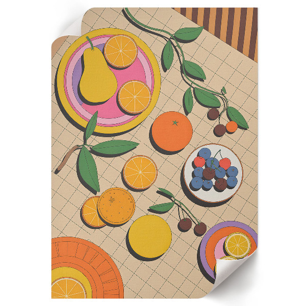 Wall print depicting a fruit feast