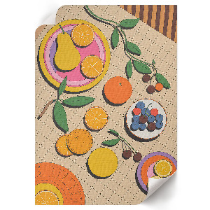 Wall print depicting a fruit feast