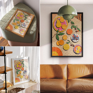 Wall print depicting a fruit feast