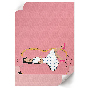 Decorative poster depicting a pink relaxation motif
