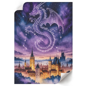 Wall art The Dragon and the Castle