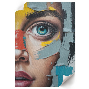 Wall print with an abstract eye motif