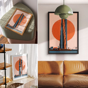 Decorative poster City of the future