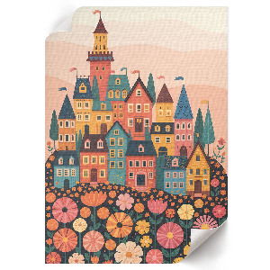 Colorful houses wall art