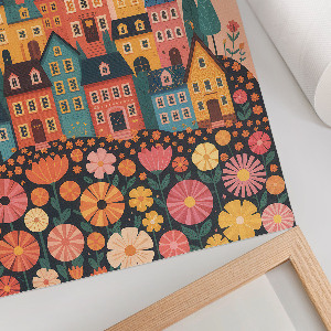 Wall art Colorful houses