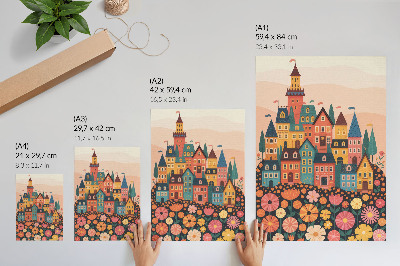 Wall art Colorful houses