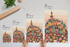 Wall art Colorful houses