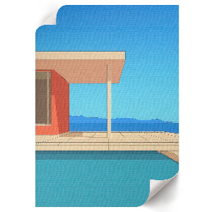 Wall print featuring summer architecture