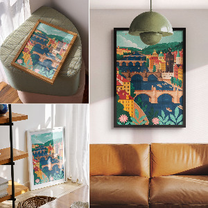 Decorative poster City landscape