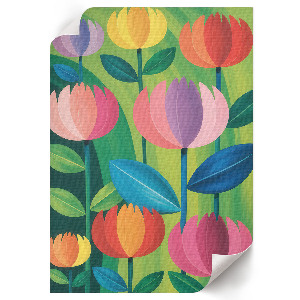 Colorful floral wall art