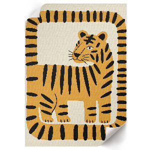 Poster with a graphic tiger illustration