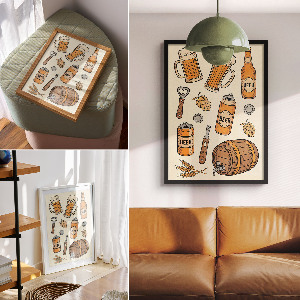 Decorative poster Beer world