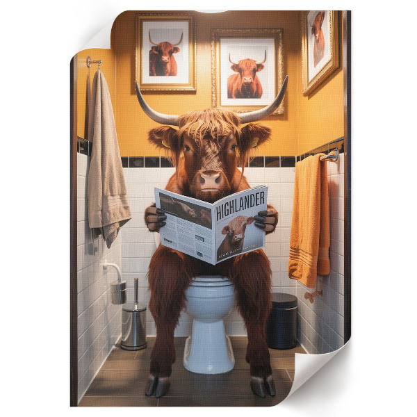 Wall art Buffalo in the toilet