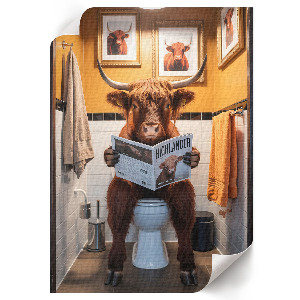 Wall art Buffalo in the toilet